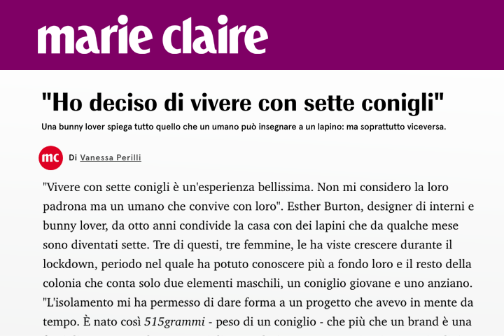 "Ho deciso di vivere con sette conigli"