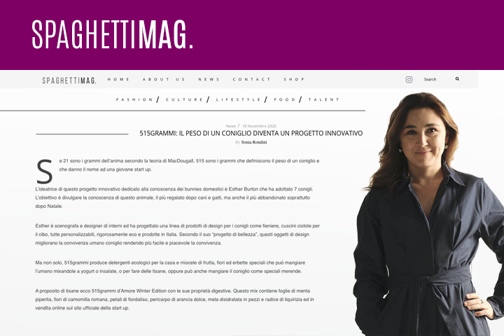 515grammi: il peso di un coniglio diventa un progetto innovativo